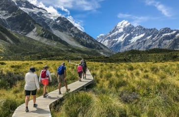 Guests on Hooker Valley Track Guests on Hooker Valley Track