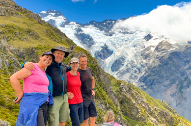 5. Amazing glacier views happy guests Mt Cook National Park